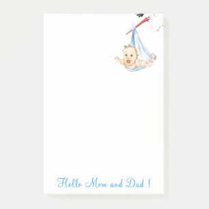 ooievaar met Baby-Post-it® notes
