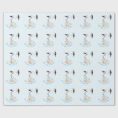 Ooievaar met Baby shower Grappig inpakpapier (Vlak)