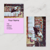 OOIEVAAR MET BABY'S ,ROZE LILA BABY KWEKERIJ VISITEKAARTJE (Voorkant / Achterkant)