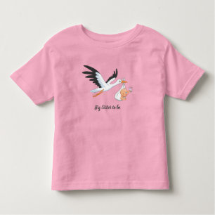 Ooievaar met een Baby Big Sister te zijn Kinder Shirts