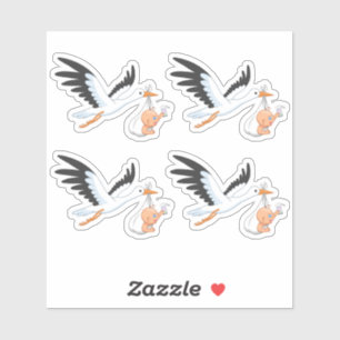 Ooievaar met een Baby die de eerste selfie set van Sticker