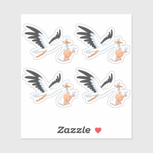 Ooievaar met een Baby die de eerste selfie set van Sticker (Vel)