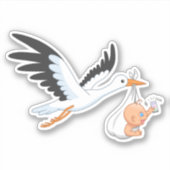 Ooievaar met een Baby die de eerste selfie-Sticker Sticker (Voorkant)