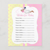 Ooievaar met een Baby Girl Shower - Wensen (Voorkant)