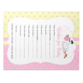 Ooievaar met een Schattige klein meisje - Wensen Notitieblok (Voorkant)