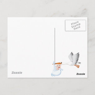 Ooievaar met pasgeboren baby briefkaart