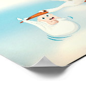 Ooievaar met pasgeboren baby poster (Hoek)
