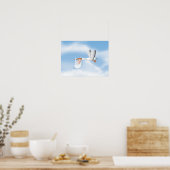 Ooievaar met pasgeboren baby poster (Keuken)