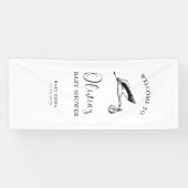 Ooievaar Minimalistisch Schrift Baby Shower Welkom Spandoek (Horizontaal)