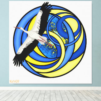 Ooievaar. Oekraïense abstracte kunst Canvas Afdruk