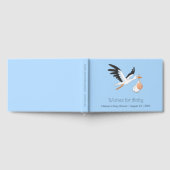 Ooievaar op blauw Baby shower Gastenboek (Volledig)