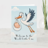 Ooievaar pasgeboren Baby Kaart (Voorkant)