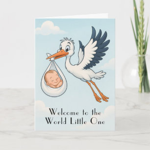 Ooievaar pasgeboren Baby Kaart