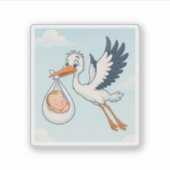 Ooievaar pasgeboren Baby Sticker (Voorkant)