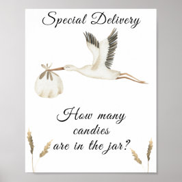 ooievaar - raad hoeveel snoepjes er in de pot zitt poster