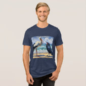 Ooievaar Raaf Dol – Strandvogel Gebabbel Tri-Blend Shirt (Voorkant volledig)