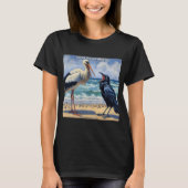 Ooievaar Raafgek – Strandvogel Gebabbel T-shirt (Voorkant)