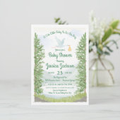 Ooievaar Reis Baby Shower Uitnodiging (Staand voorkant)