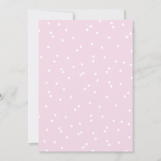 Ooievaar Roze Baby shower Invitation Kaart (Achterkant)