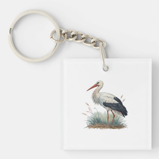 Ooievaar Sleutelhanger (voorkant)