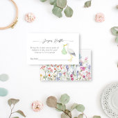 Ooievaar speciale levering baby shower luier loter informatiekaartje