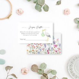 Ooievaar speciale levering baby shower luier loter informatiekaartje