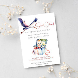 Ooievaar speciale levering grappig baby shower kaart
