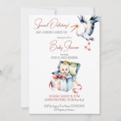 Ooievaar speciale levering grappig baby shower kaart (Voorkant)