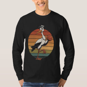 ooievaar spelen basketbal ooievaar liefhebbers ba t-shirt