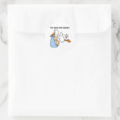 Ooievaar Twin Aankomst Ronde Sticker (Tas)