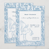 Ooievaar & Uil Rand Aankondiging Baby Douche (Voorkant / Achterkant)