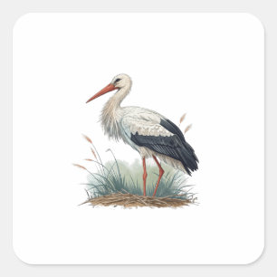 Ooievaar Vierkante Sticker