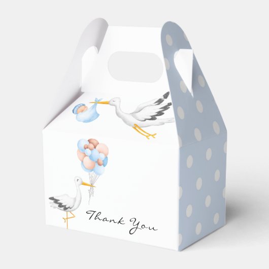 ooievaar | Waterverf Baby Jongensdouche Bedankdoosjes (Achterkant)