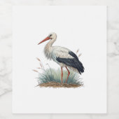 Ooievaar Wijn Etiket (Enkel label)