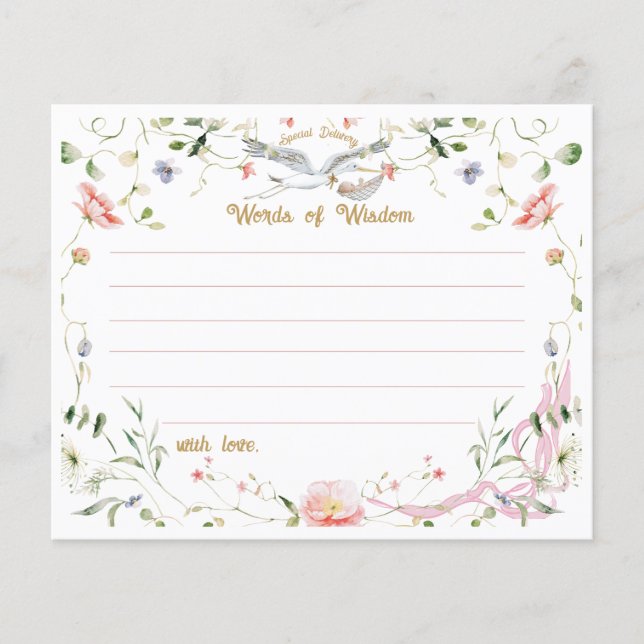 Ooievaar Wildbloem Lint Woorden van Wijsheid Advie (Voorkant)