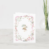 Ooievaar Wildflower Lint en Bow Baby shower Bedankkaart (Achterkant)
