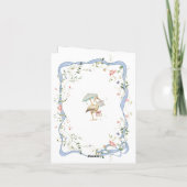 Ooievaar Wildflower Lint en Bow Baby shower Bedankkaart (Achterkant)