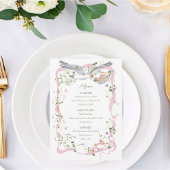 Ooievaar Wildflower Lint en Bow Baby shower Menu