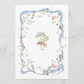 Ooievaar Wildflower Lint en Bow Baby shower Menu (Achterkant)