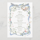 Ooievaar Wildflower Lint en Bow Baby shower Menu (Voorkant)