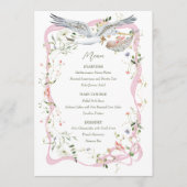 Ooievaar Wildflower Lint en Bow Baby shower Menu (Voorkant)
