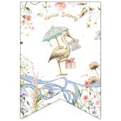 Ooievaar Wildflower Lint en Bow Baby shower Vlaggetjes (Tweede vlag)