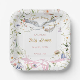 Ooievaar Wildflower Lint Papier Bord