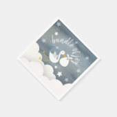 Ooievaar Witte Bundel Sterren Waterverf Baby showe Servet (Hoek)