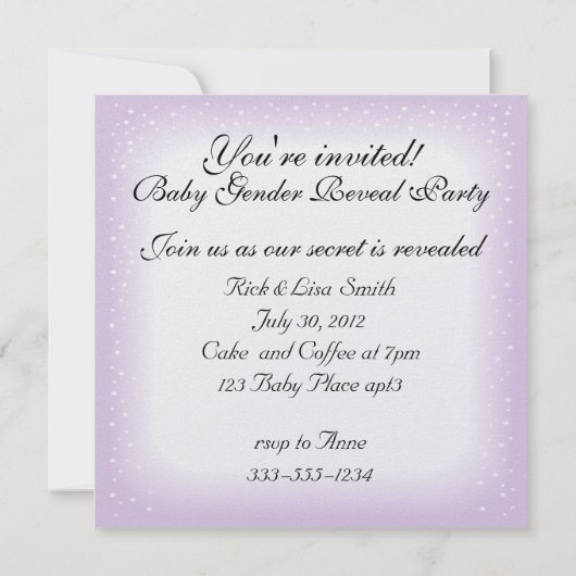 Ooievaars en baby's Baby Gender Reveal Party Invit Kaart (Achterkant)