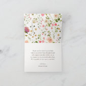 Ooievaars Levering Roze Bloemen Tuin Meisje Baby s Bedankkaart (Binnen)