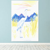 Ooievaars uit een luchtspiegeling canvas afdruk (Insitu (Houten vloer))