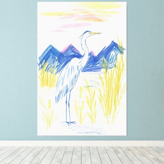 Ooievaars uit een luchtspiegeling canvas afdruk (Insitu (Houten vloer))