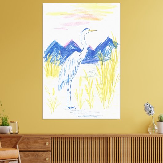 Ooievaars uit een luchtspiegeling canvas afdruk (Insitu (Woonkamer))