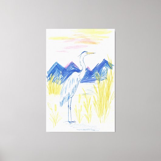 Ooievaars uit een luchtspiegeling canvas afdruk (Voorkant)